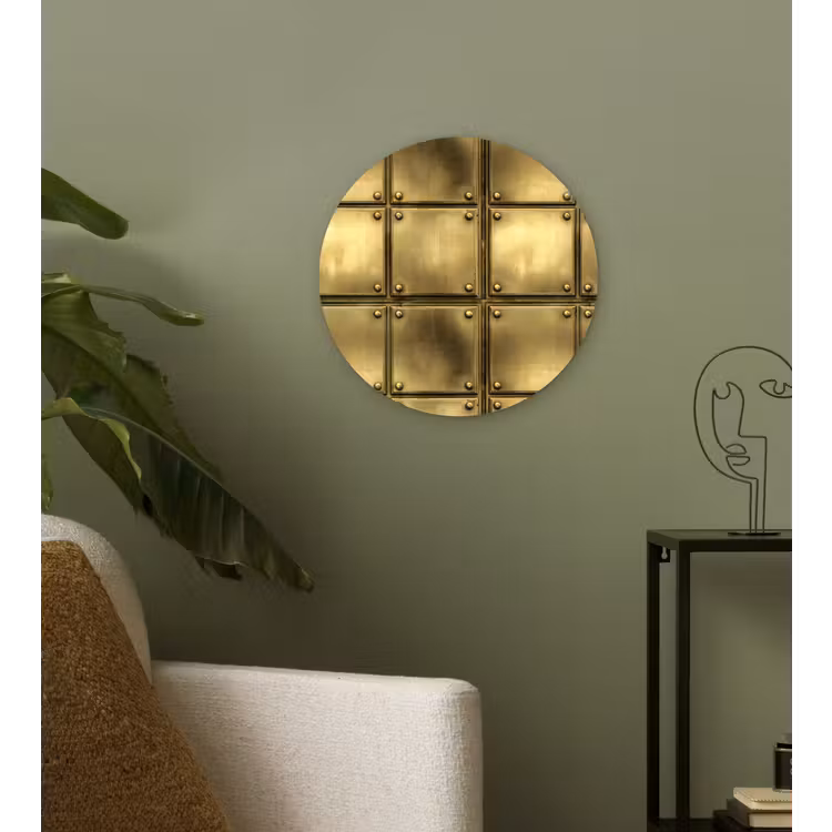 Muurcirkel - Platen - Industrieel - Stoer - Goud — 3
