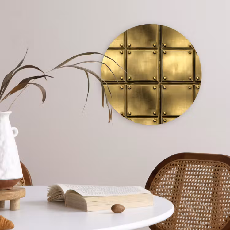 Muurcirkel - Platen - Industrieel - Stoer - Goud — 4