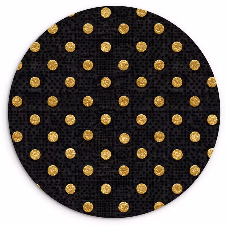 Muurcirkel - Polka Dot - Stippen - Goud - Zwart — 1