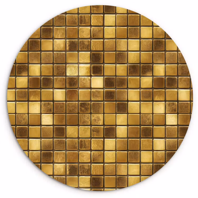 Muurcirkel - Tegels - Mozaïek - Luxe - Warm Goud — 1