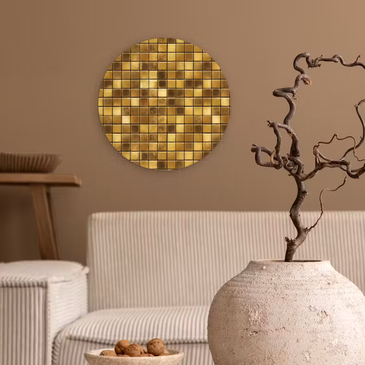 Muurcirkel - Tegels - Mozaïek - Luxe - Warm Goud — 2