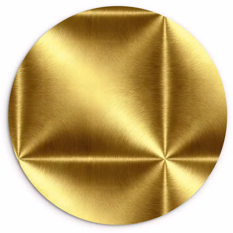 Muurcirkel - Textuur - Geborsteld Goud - Industrieel - Metallic — 1