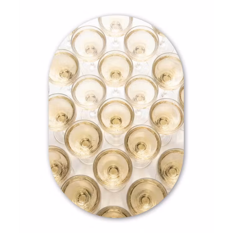 Muurovaal aluminium - Drank - Glazen - Feest - Goud — 1