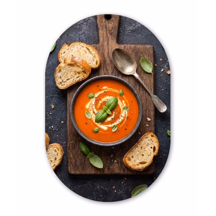 Muurovaal aluminium - Eten - Soep - Basilicum - Rustiek - Rood — 1