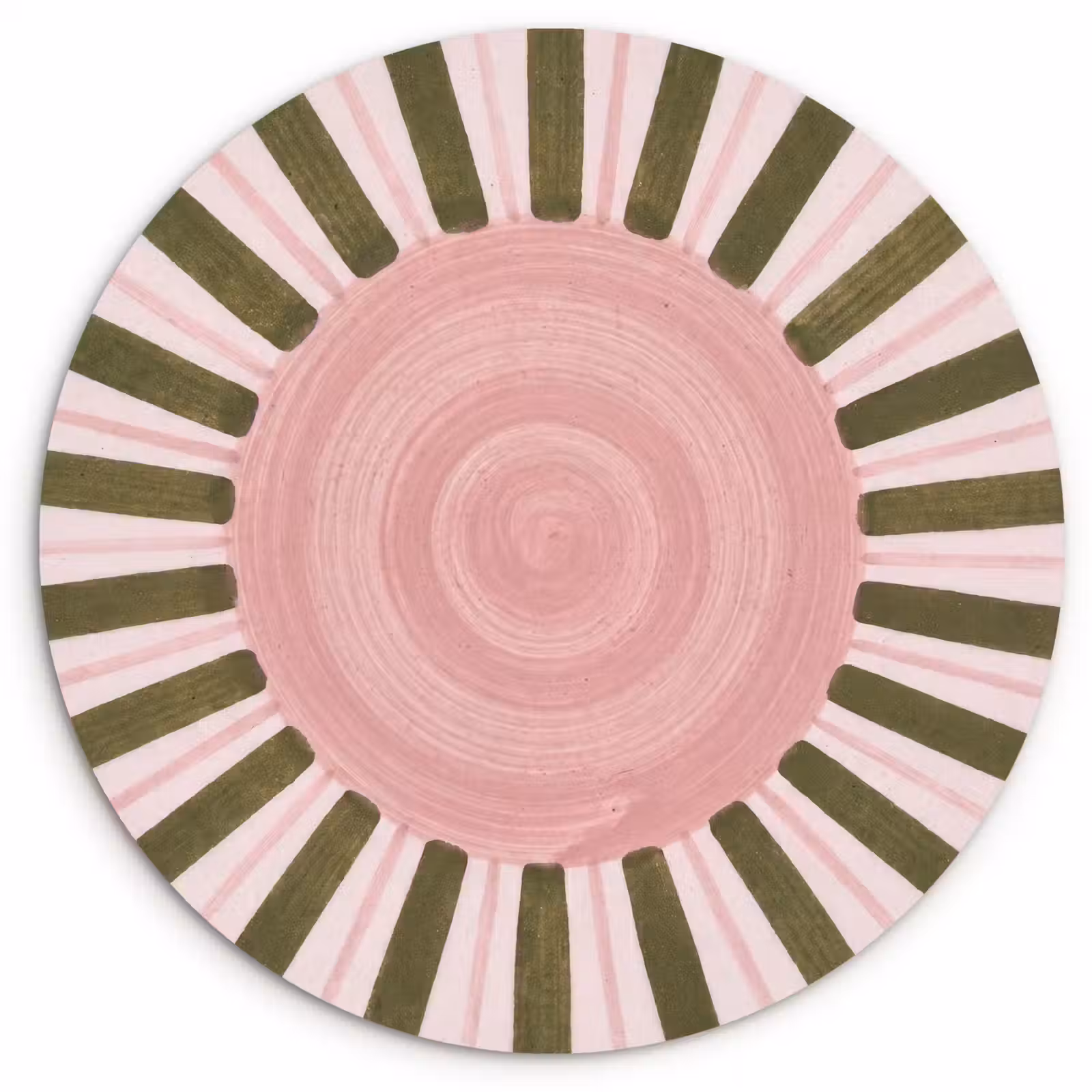 Muurcirkel - Patroon - Cirkel - Stralen - Abstract - Roze — 1