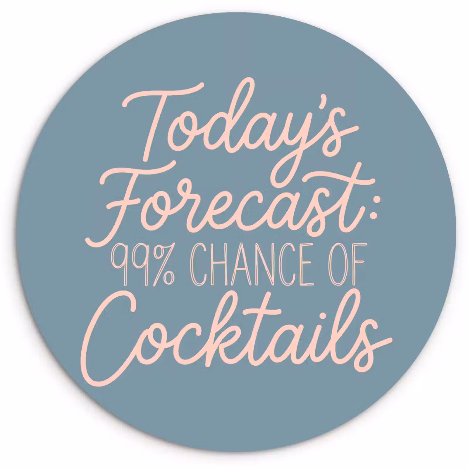 Muurcirkel - Today's Forecast - Cocktails - Blauw — 1
