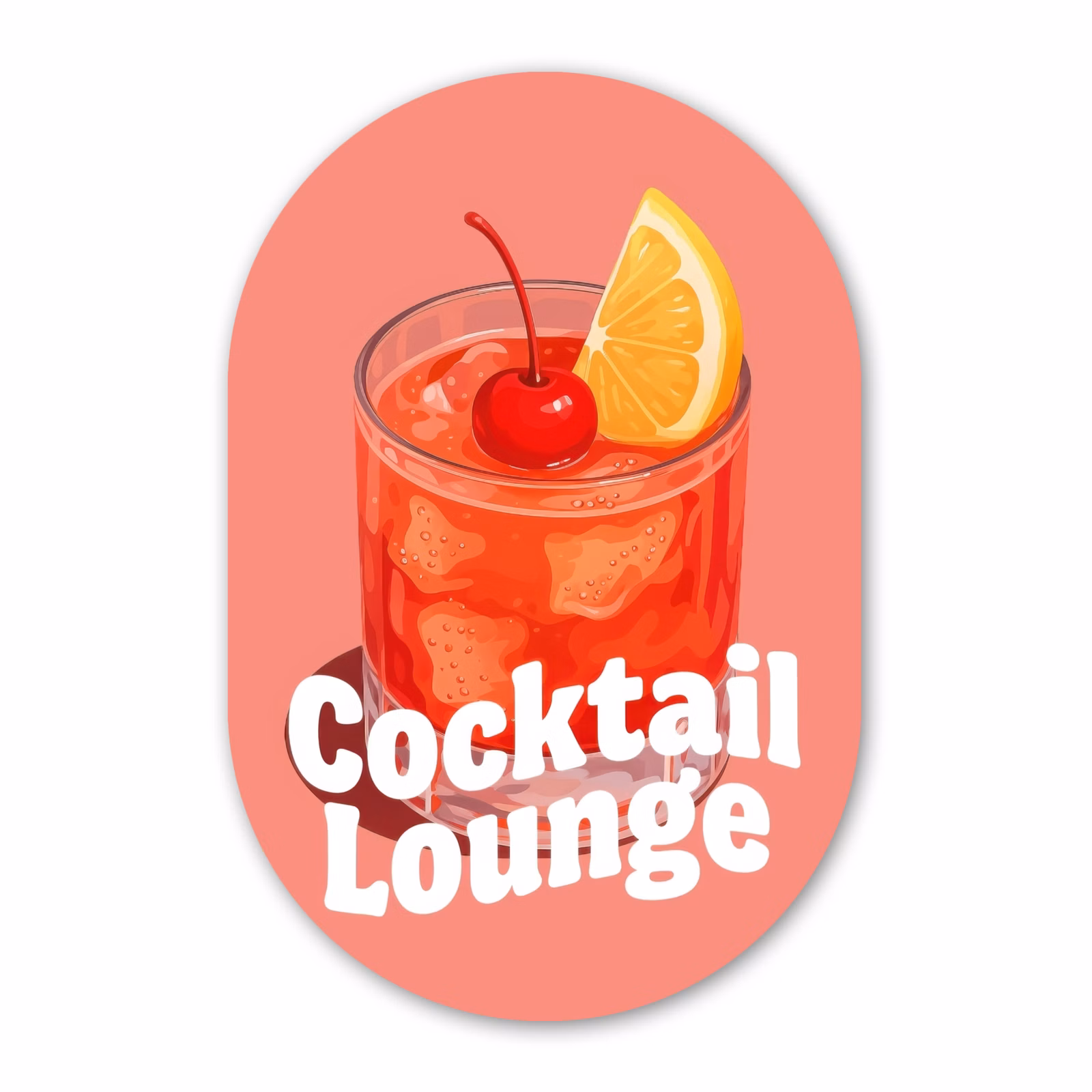 Muurovaal aluminium - Cocktail Lounge - Glas - Koraal — 1