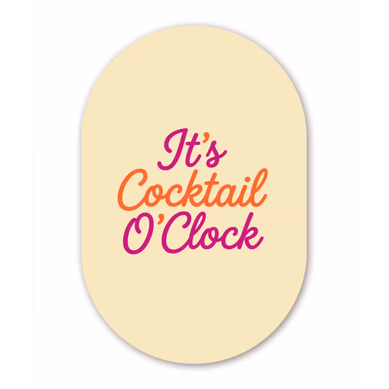 Muurovaal aluminium - Cocktail O'Clock - Geel - Retro — 1