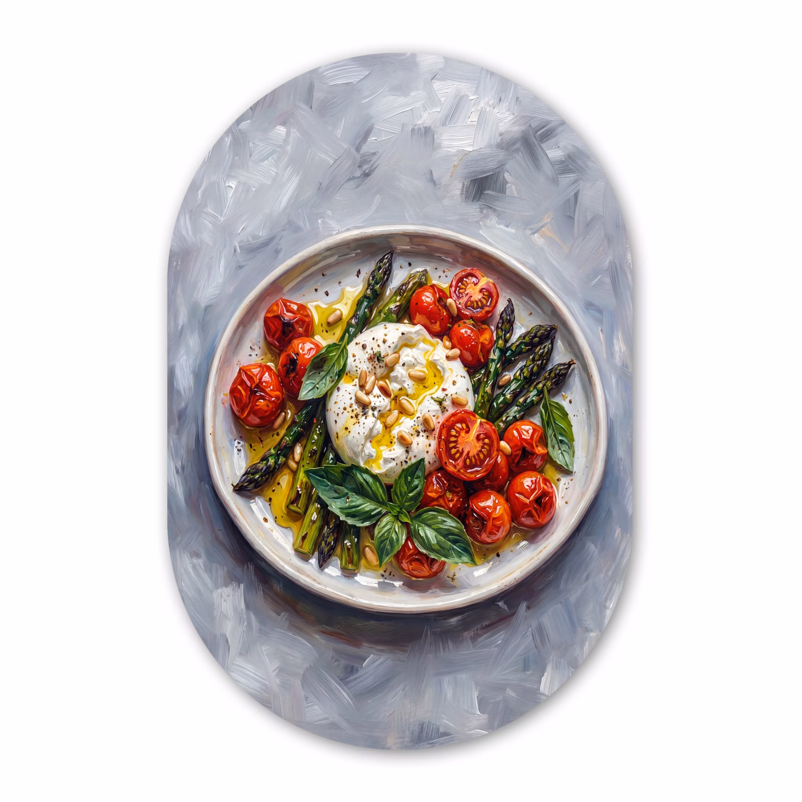 Muurovaal aluminium - Eten - Groenten - Kaas - Modern - Vers — 1