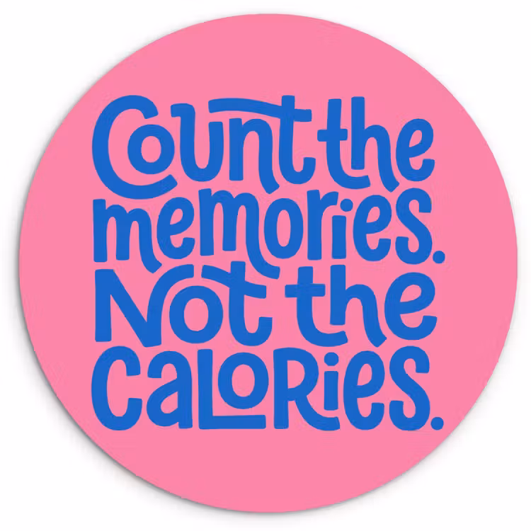 Muurcirkel - Memories - Roze - Blauw - Quote — 1