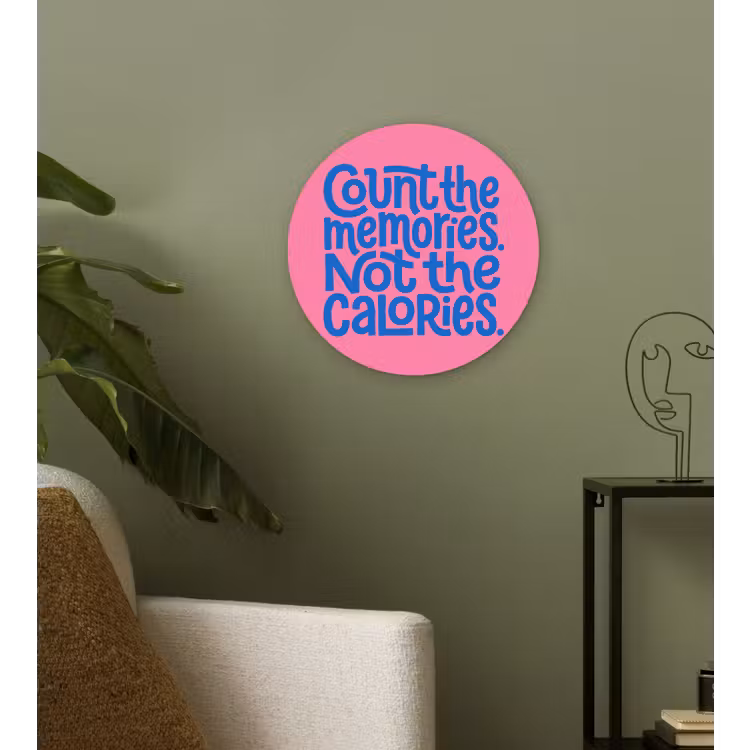 Muurcirkel - Memories - Roze - Blauw - Quote — 3