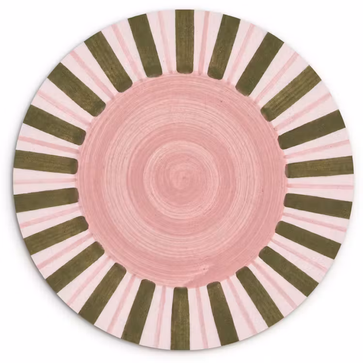 Muurcirkel - Patroon - Cirkel - Stralen - Abstract - Roze — 1