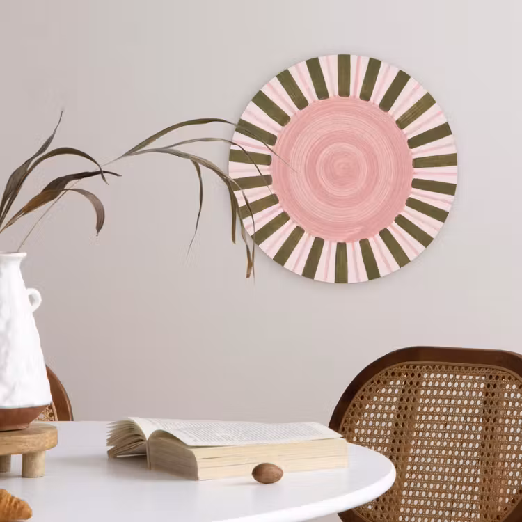 Muurcirkel - Patroon - Cirkel - Stralen - Abstract - Roze — 4