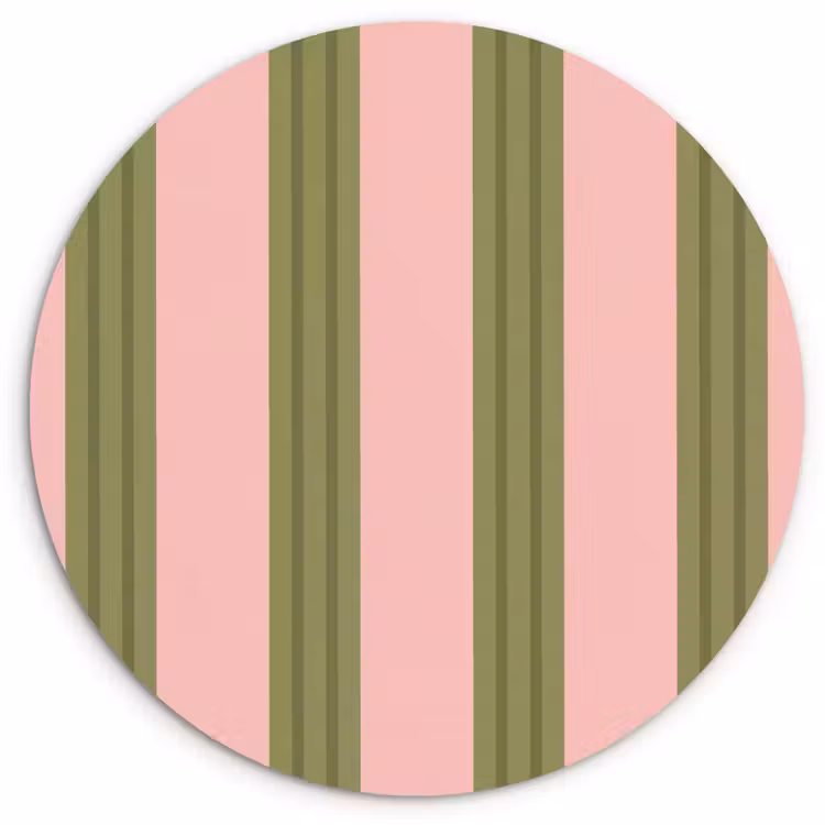 Muurcirkel - Patroon - Strepen - Abstract - Roze - Groen — 1