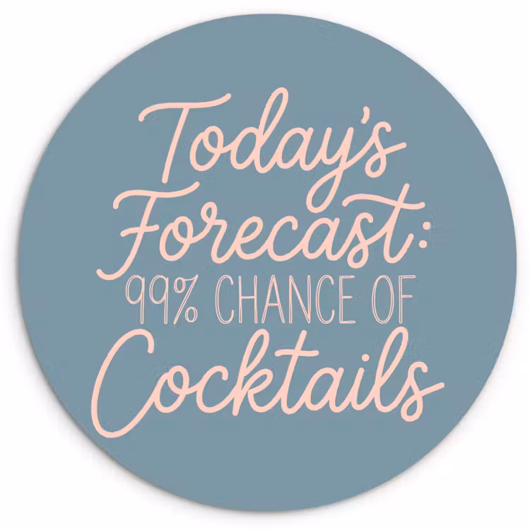 Muurcirkel - Today's Forecast - Cocktails - Blauw — 1