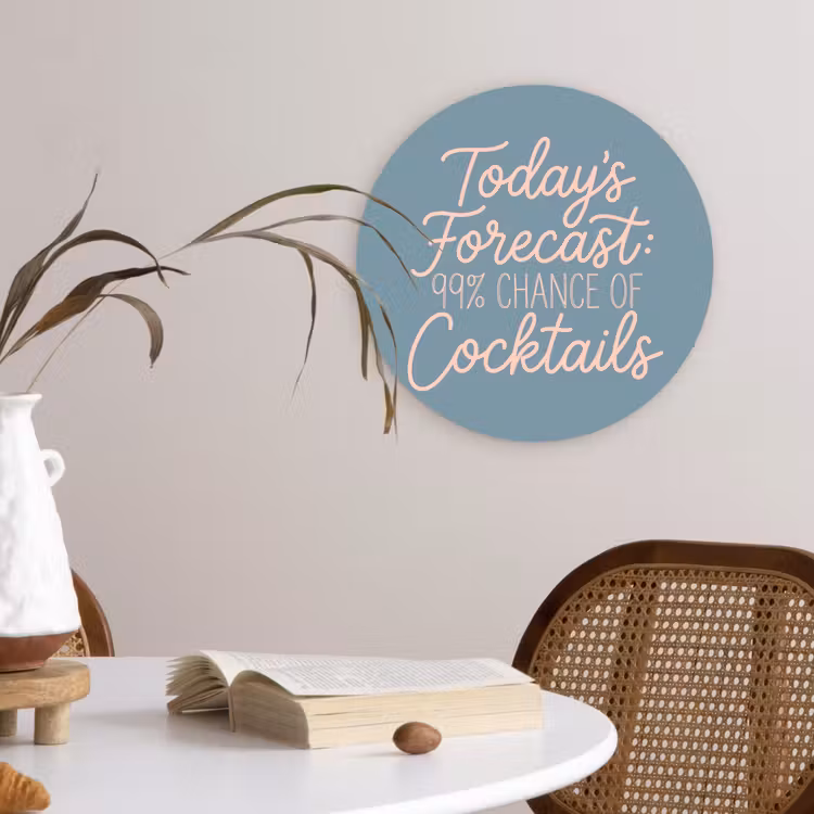 Muurcirkel - Today's Forecast - Cocktails - Blauw — 4