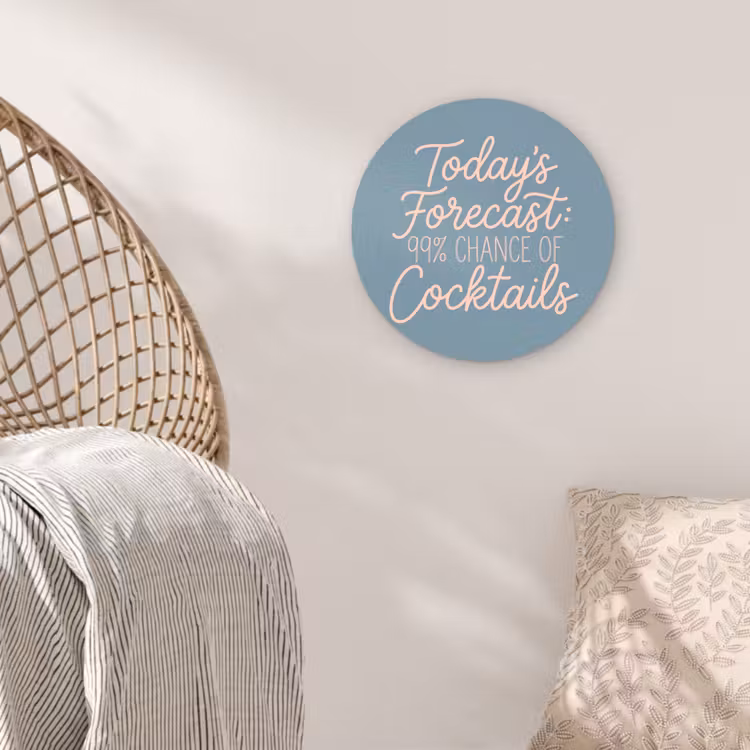 Muurcirkel - Today's Forecast - Cocktails - Blauw — 5