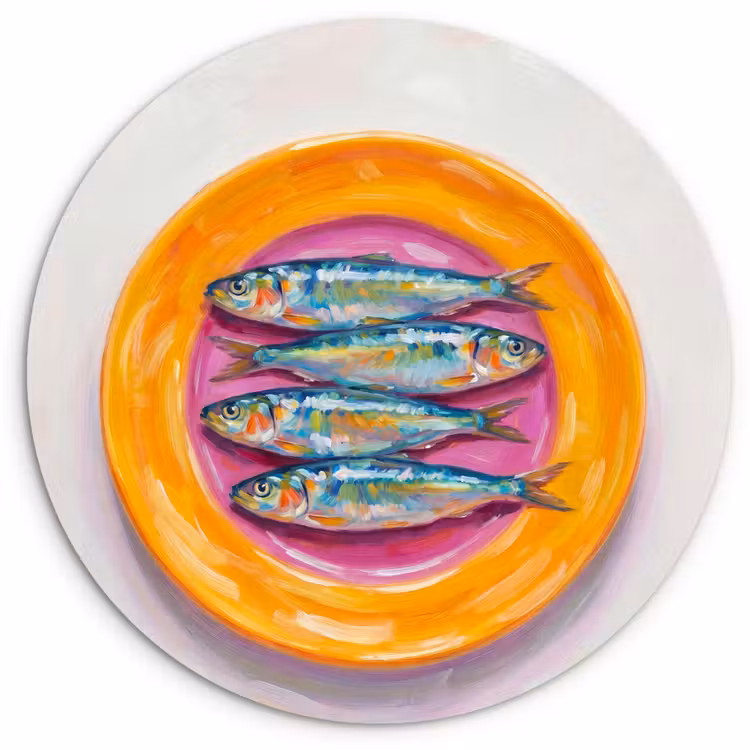 Muurcirkel - Vis - Vier - Eten - Modern - Kleurrijk — 1