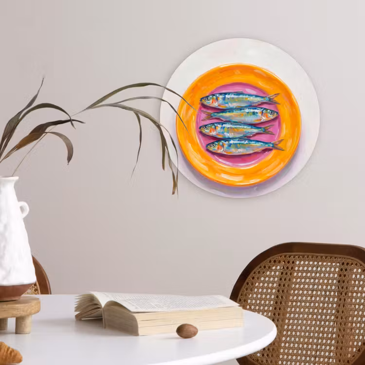 Muurcirkel - Vis - Vier - Eten - Modern - Kleurrijk — 4