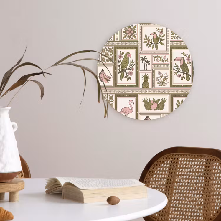 Muurcirkel - Vogel - Tropisch - Patroon - Decoratief - Groen — 4