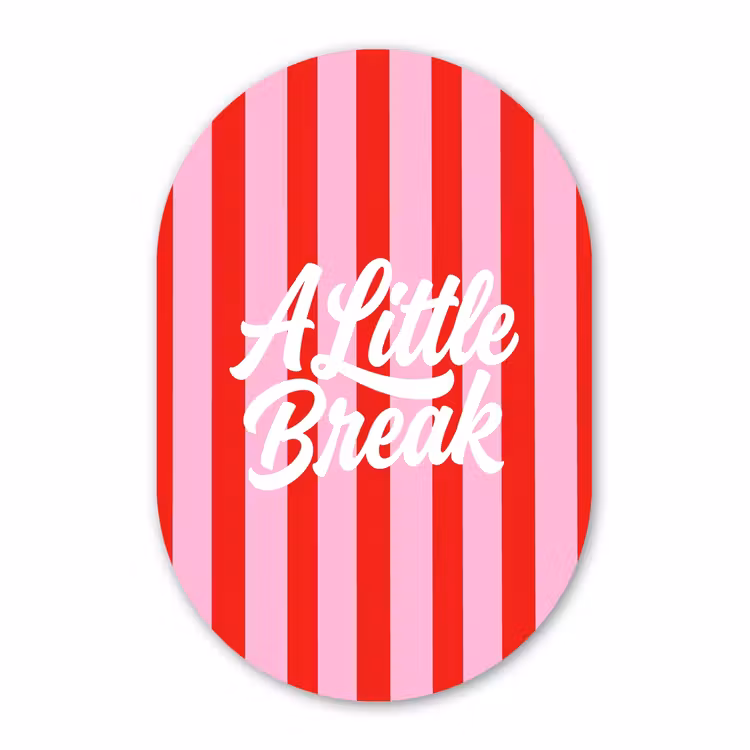 Muurovaal aluminium - A Little Break - Strepen - Rood - Roze — 1