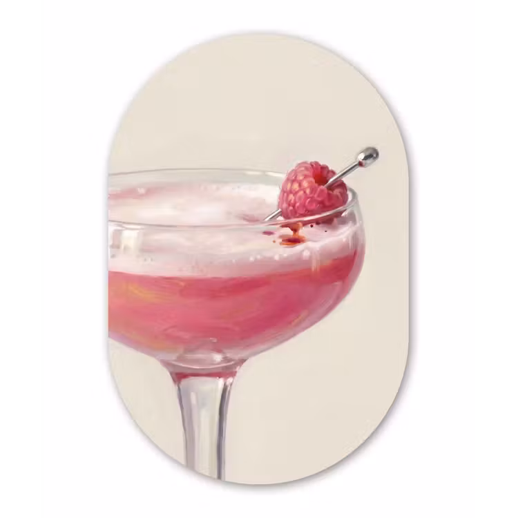 Muurovaal aluminium - Cocktail - Framboos - Drank - Modern - Roze — 1