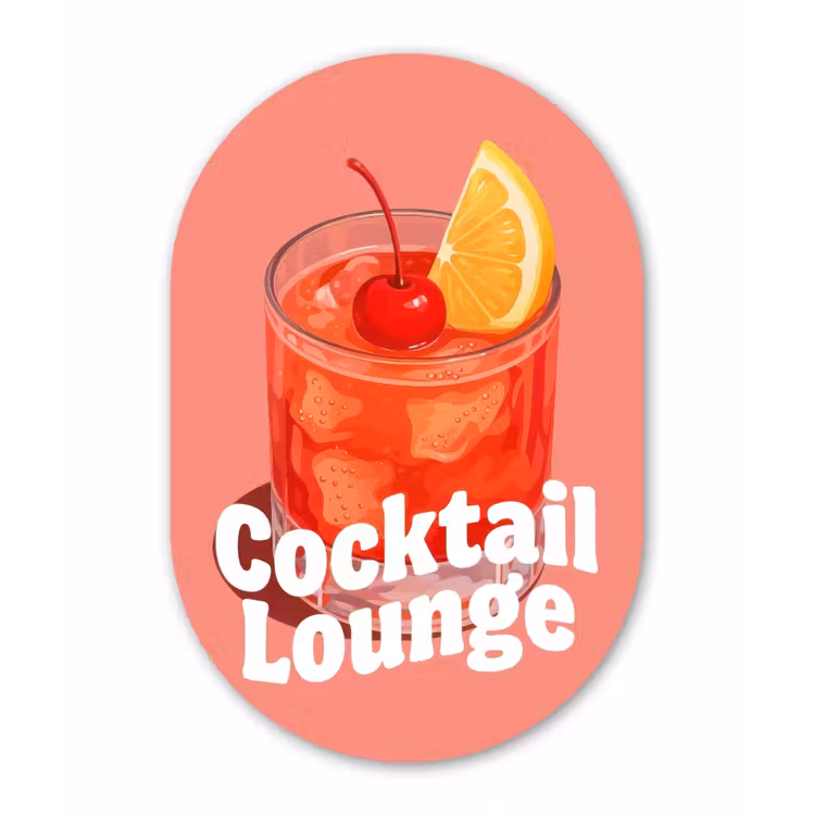 Muurovaal aluminium - Cocktail Lounge - Glas - Koraal — 1
