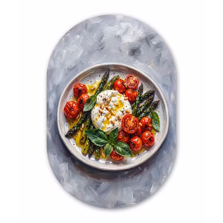 Muurovaal aluminium - Eten - Groenten - Kaas - Modern - Vers — 1