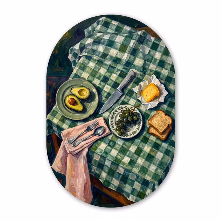 Muurovaal aluminium - Eten - Ontbijt - Tafel - Modern - Groen — 1
