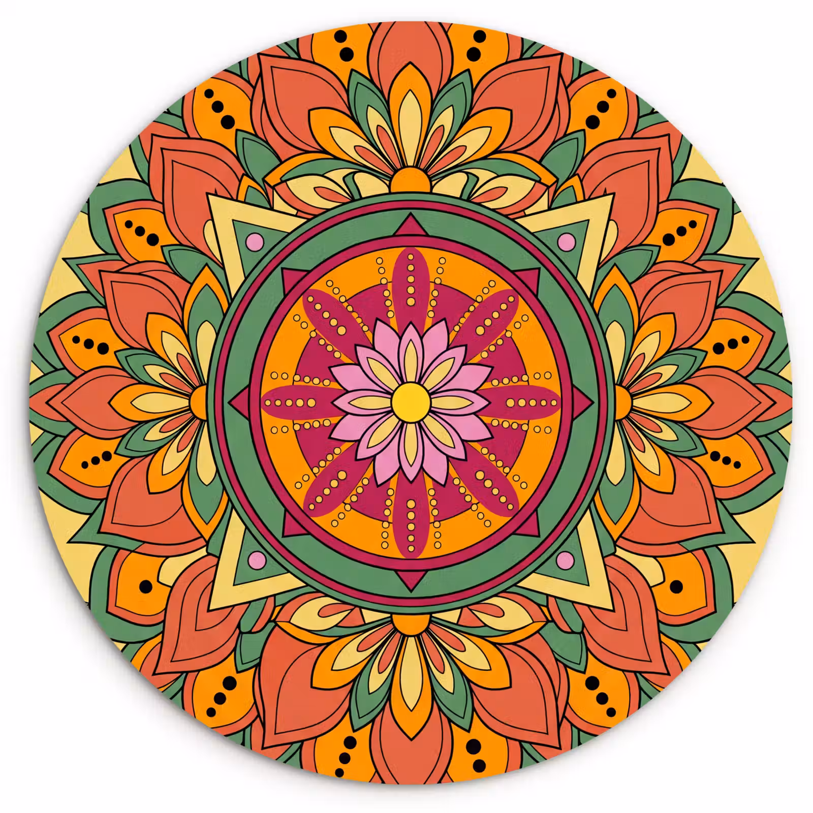 Muurcirkel - Mandala - Bloemen - Abstract - Kleurrijk — 1