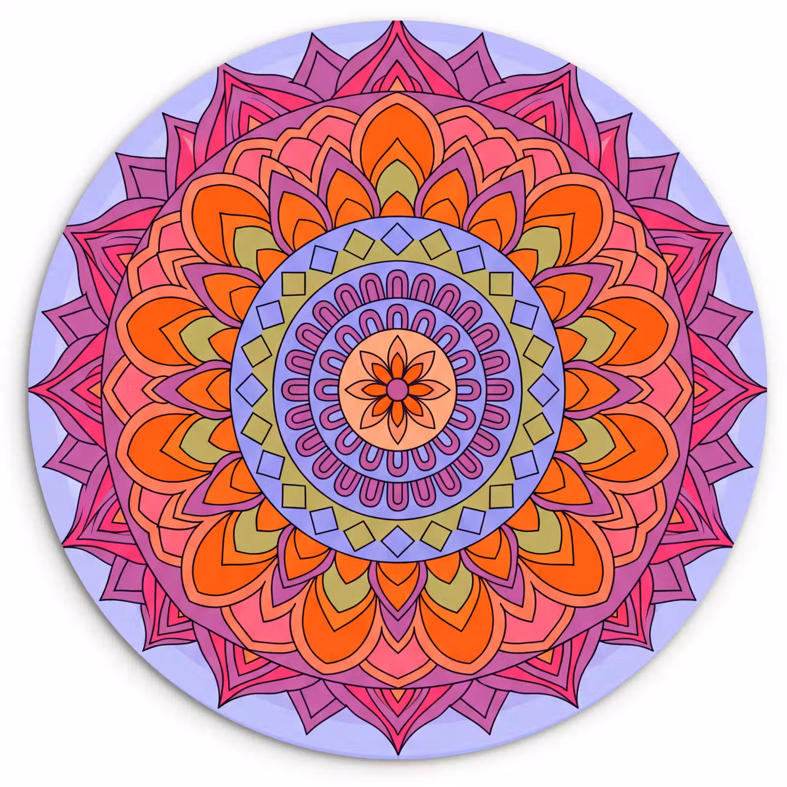Muurcirkel - Mandala - Cirkel - Abstract - Kleurrijk - Patroon — 1