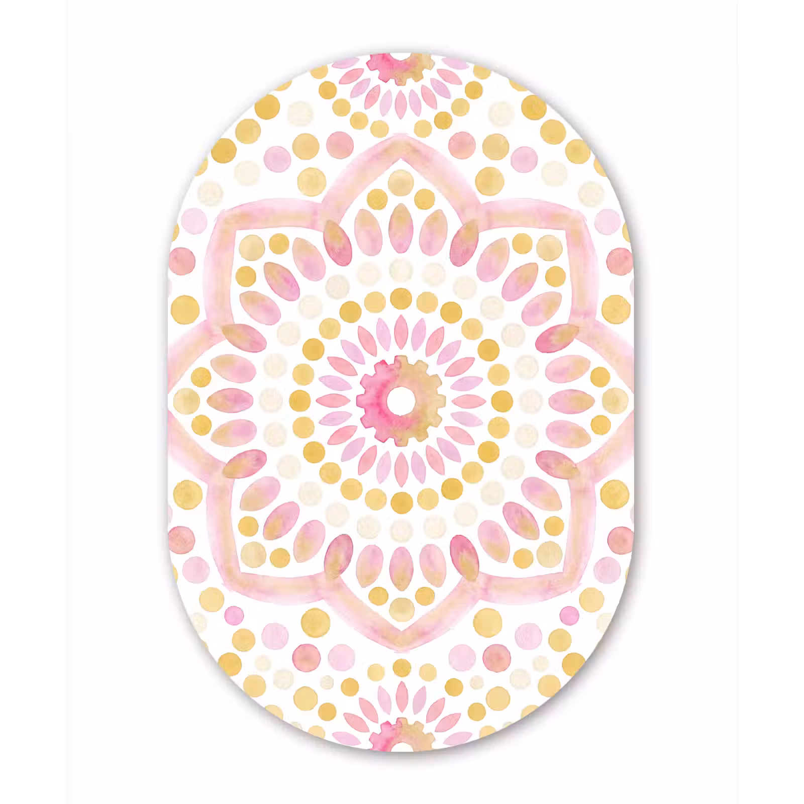 Muurovaal aluminium - Abstract - Mandala - Kunst - Modern - Roze — 1
