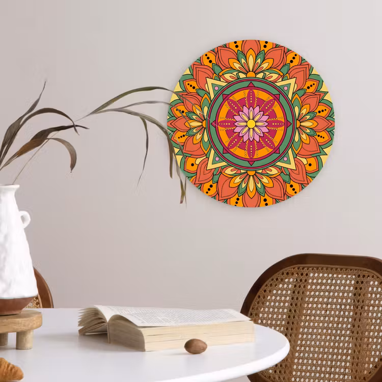 Muurcirkel - Mandala - Bloemen - Abstract - Kleurrijk — 4