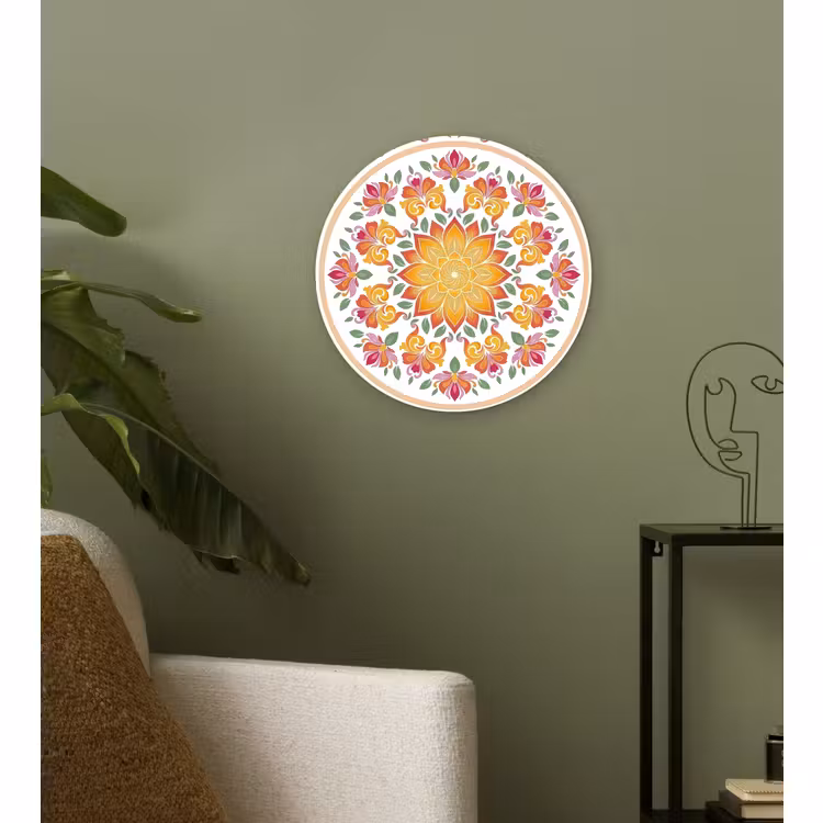 Muurcirkel - Mandala - Bloemen - Decoratie - Kleurrijk - Abstract — 3