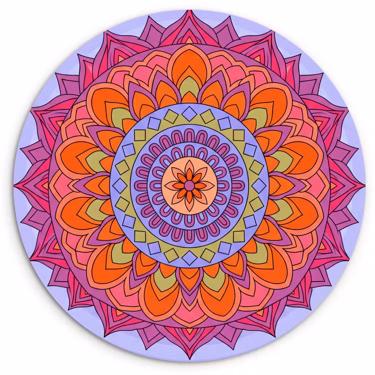 Muurcirkel - Mandala - Cirkel - Abstract - Kleurrijk - Patroon — 1