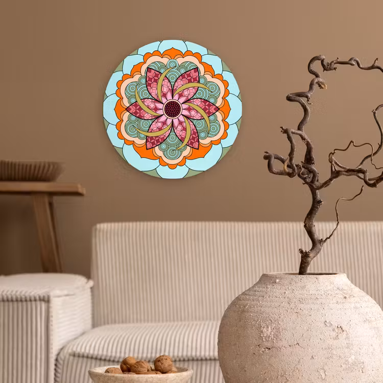 Muurcirkel - Mandala - Geometrisch - Kunst - Decoratief - Kleurrijk — 2