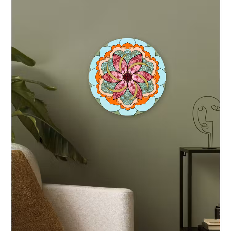 Muurcirkel - Mandala - Geometrisch - Kunst - Decoratief - Kleurrijk — 3