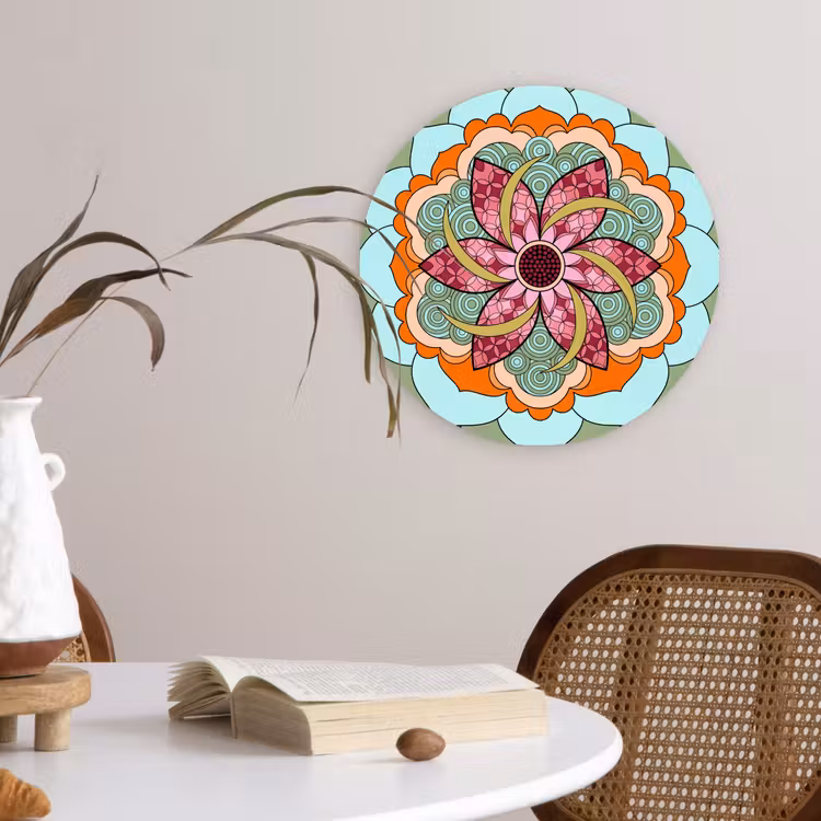 Muurcirkel - Mandala - Geometrisch - Kunst - Decoratief - Kleurrijk — 4