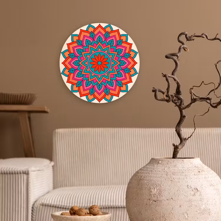 Muurcirkel - Mandala - Patroon - Abstract - Kleurrijk - Modern — 2