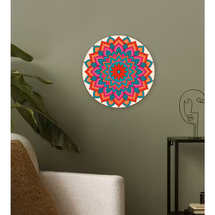 Muurcirkel - Mandala - Patroon - Abstract - Kleurrijk - Modern — 3