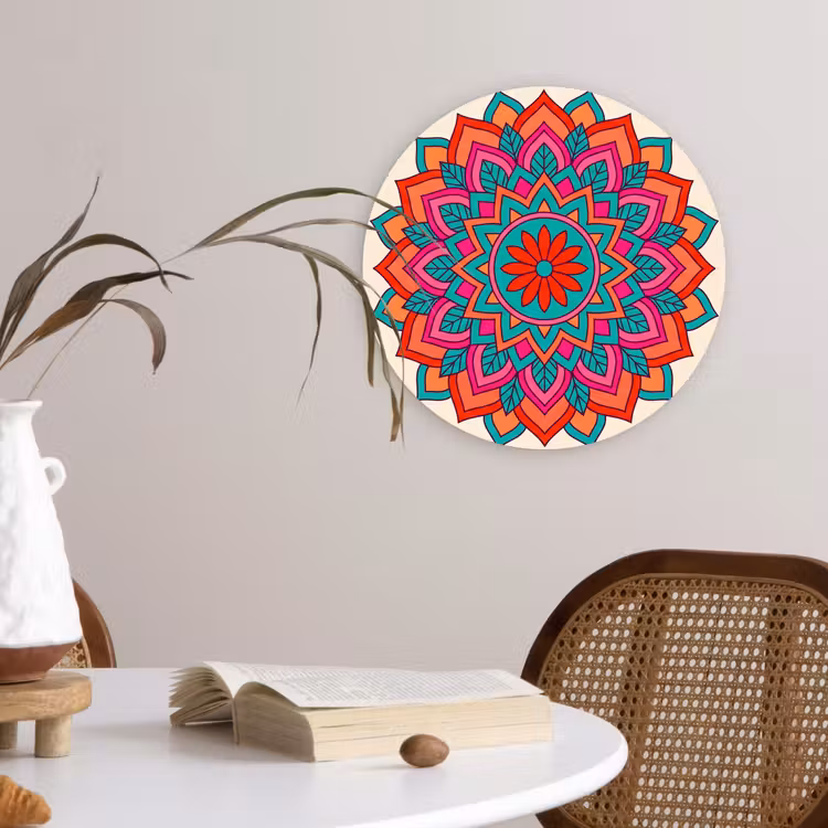 Muurcirkel - Mandala - Patroon - Abstract - Kleurrijk - Modern — 4