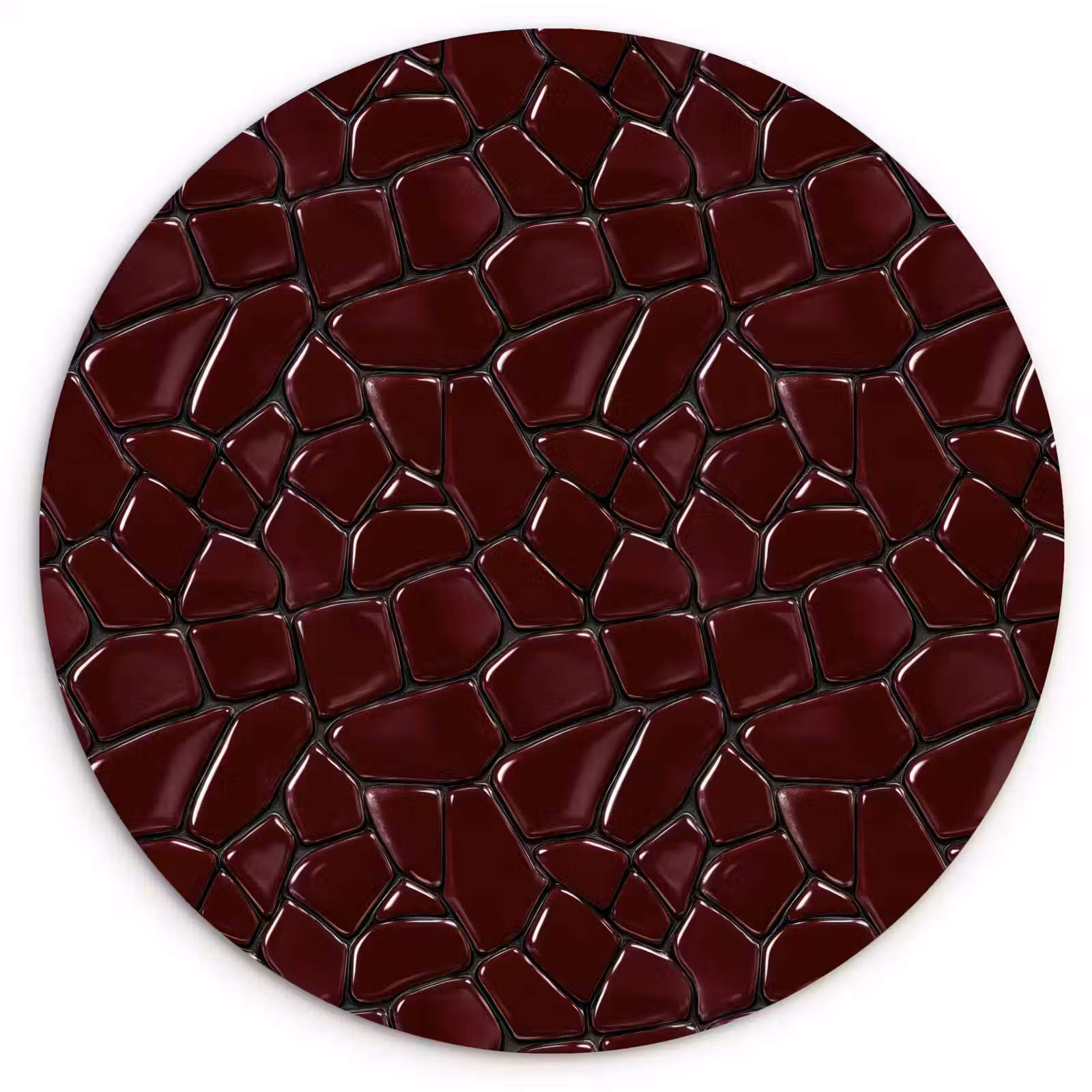 Muurcirkel - Mozaïek - Tegel - Bordeauxrood — 1