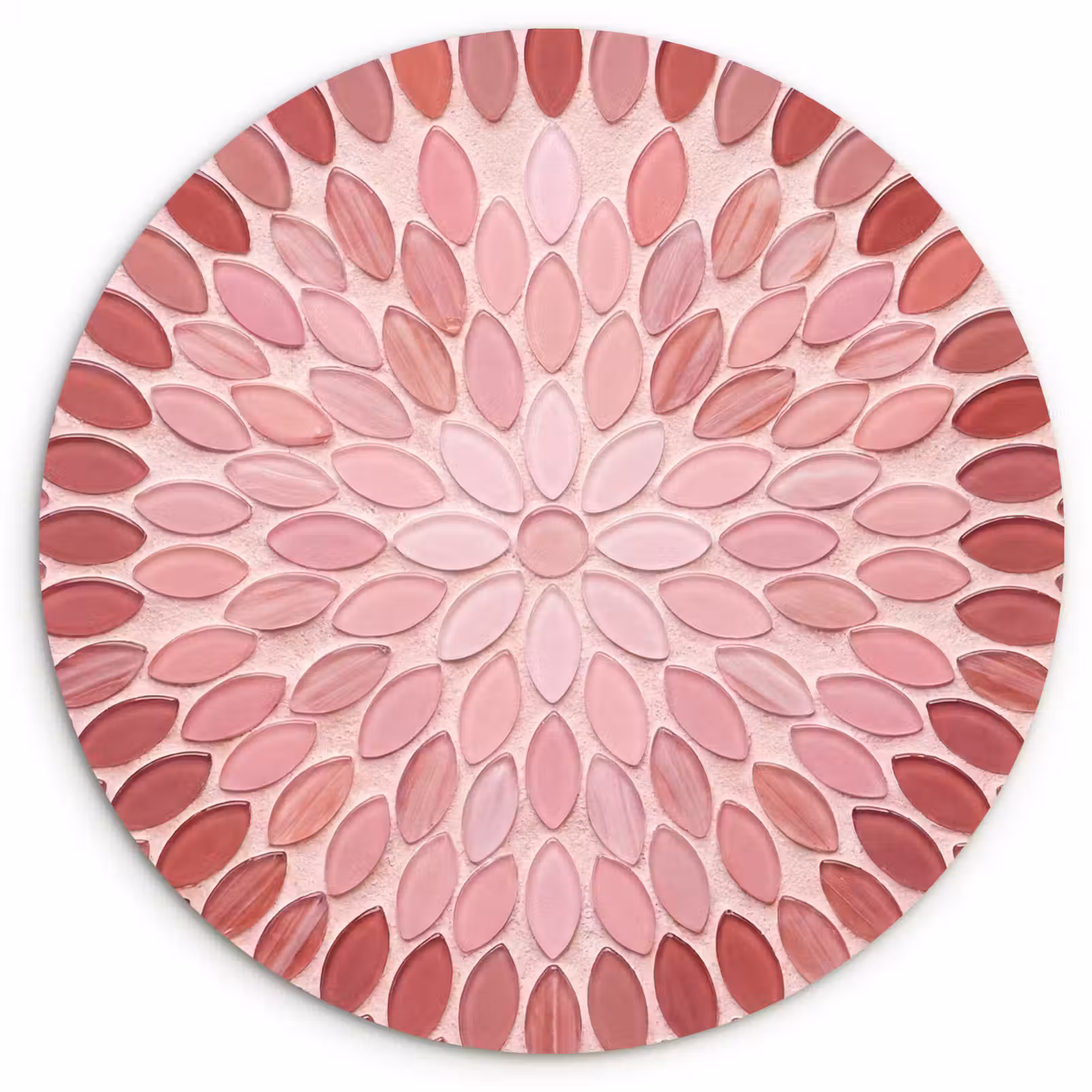 Muurcirkel - Patroon - Mozaïek - Ovaal - Abstract - Roze — 1