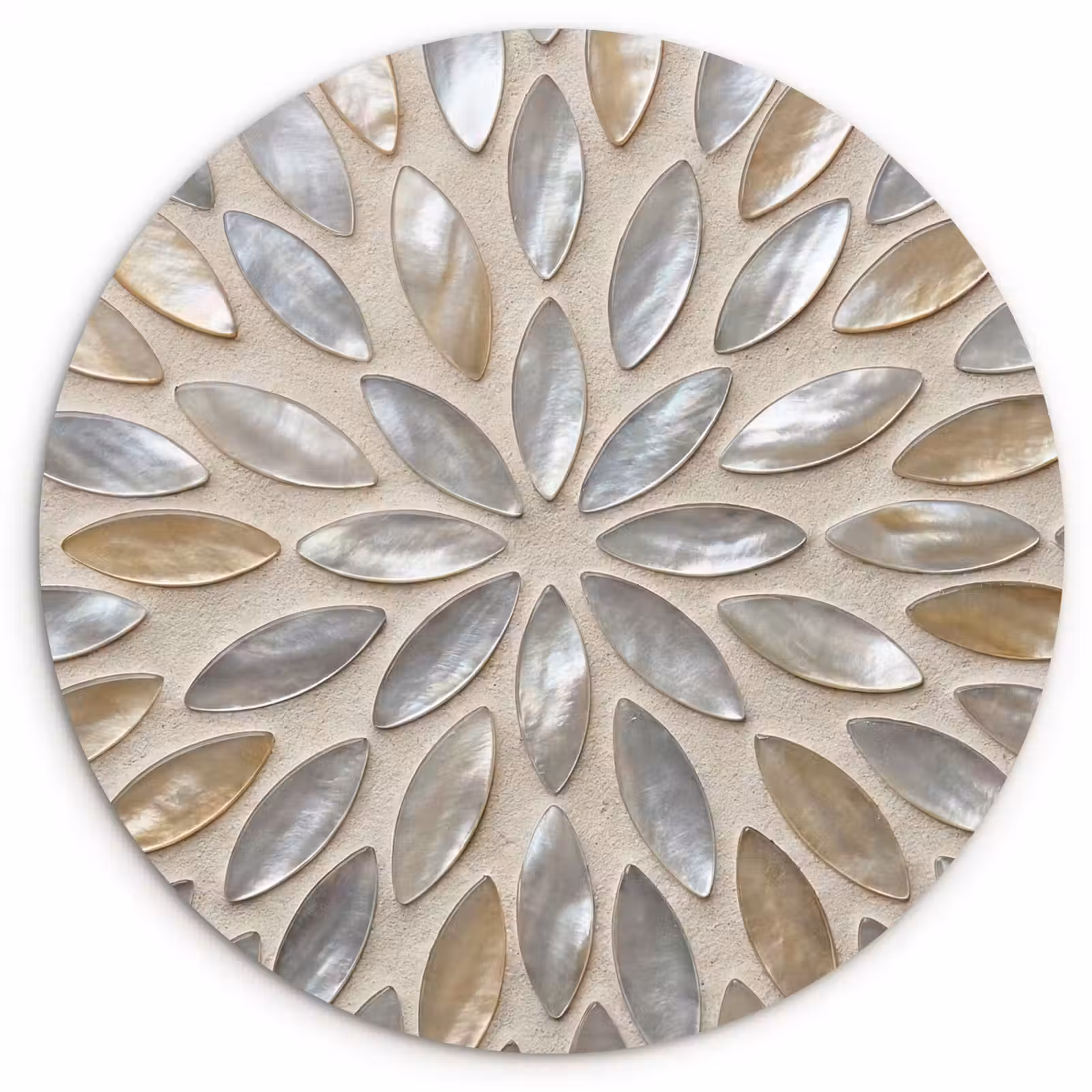 Muurcirkel - Patroon - Ovaal - Glanzend - Abstract - Beige — 1