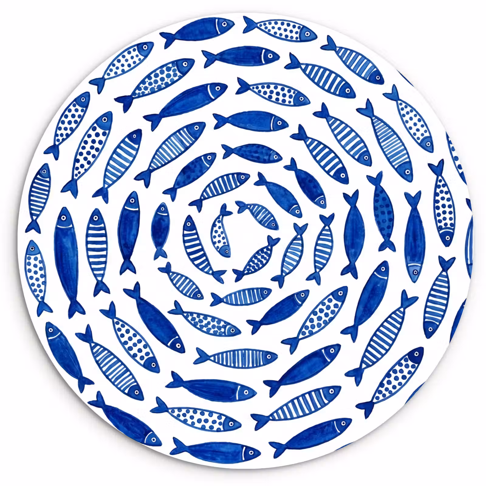 Muurcirkel - Vis - Patroon - Onderwater - Abstract - Blauw — 1