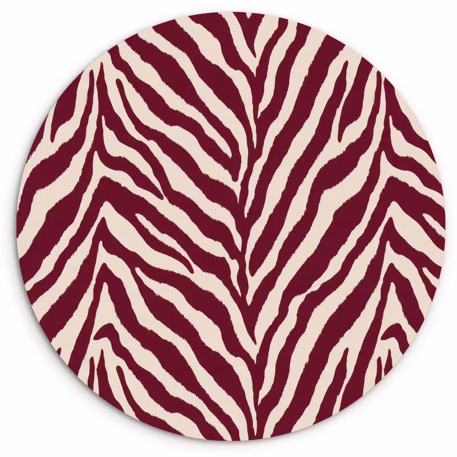 Muurcirkel - Zebra - Motief - Bordeaux - Rood — 1