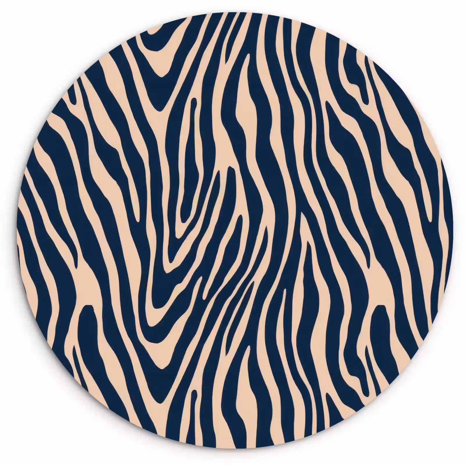 Muurcirkel - Zebra - Patroon - Blauw - Beige — 1