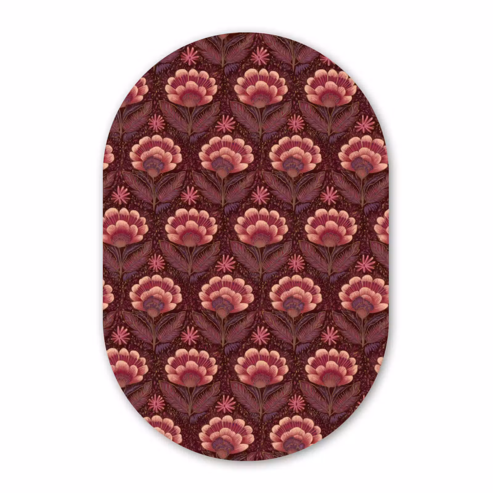 Muurovaal aluminium - Bloemen - Waaier - Paars — 1