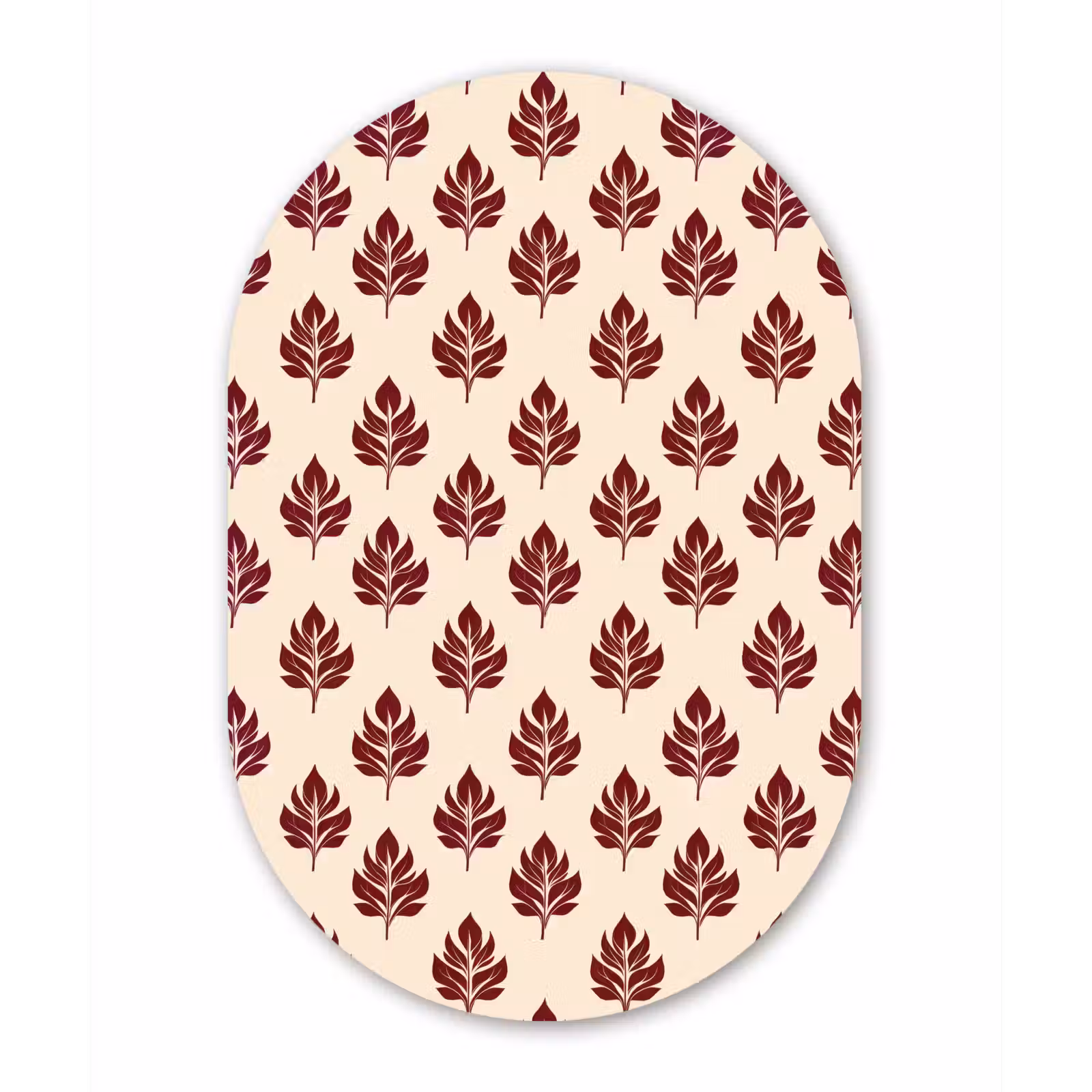 Muurovaal aluminium - Botanisch - Patroon - Bordeaux — 1