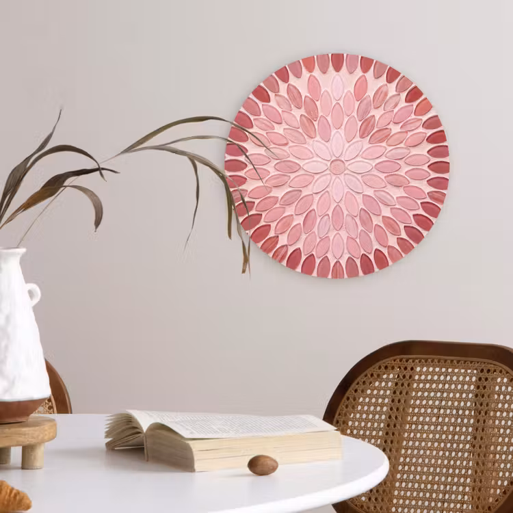 Muurcirkel - Patroon - Mozaïek - Ovaal - Abstract - Roze — 4
